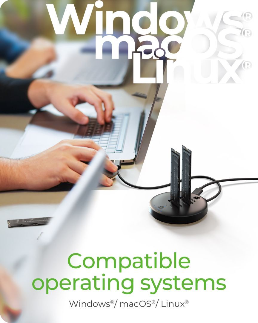 Raidsonic IcyBox IB-1612MCL-C31 Clone & DockingStation for 2x M.2 NVMe Raidsonic IcyBox IB-1612MCL-C31 Clone & DockingStation for 2x M.2 NVMe