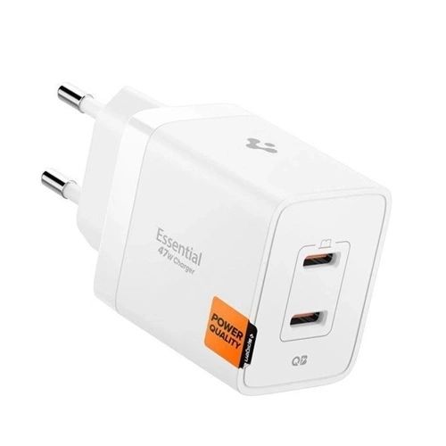 Spigen Essential 47W Wall Charger White Spigen Essential 47W Wall Charger White