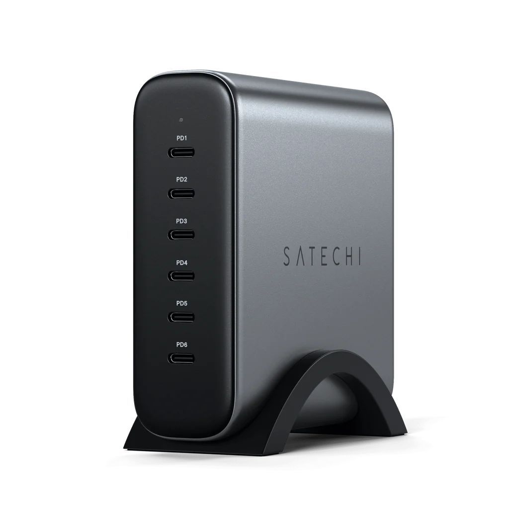 Satechi 200W USB-C 6-Port GaN Charger Space Gray Satechi 200W USB-C 6-Port GaN Charger Space Gray