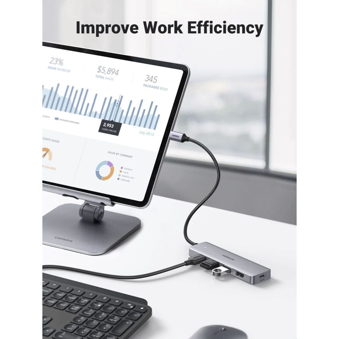 UGREEN USB-C 3.0 To 4 Ports HUB Gray UGREEN USB-C 3.0 To 4 Ports HUB Gray