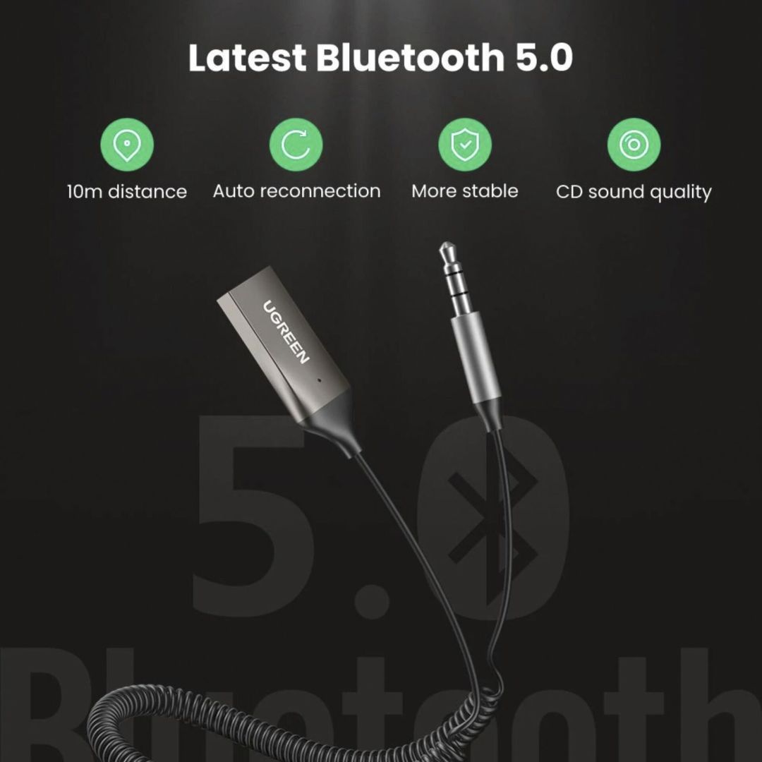 UGREEN Bluetooth Adapter Aux USB 2.0 to 3.5mm Black UGREEN Bluetooth Adapter Aux USB 2.0 to 3.5mm Black