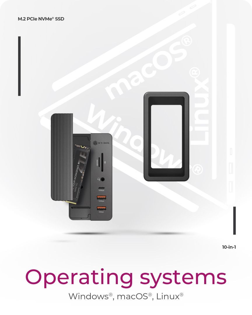 Raidsonic IcyBox IB-DK4072M-CU31 10-in-1 DockingStation with M.2 NVMe SSD enclosure Raidsonic IcyBox IB-DK4072M-CU31 10-in-1 DockingStation with M.2 NVMe SSD enclosure