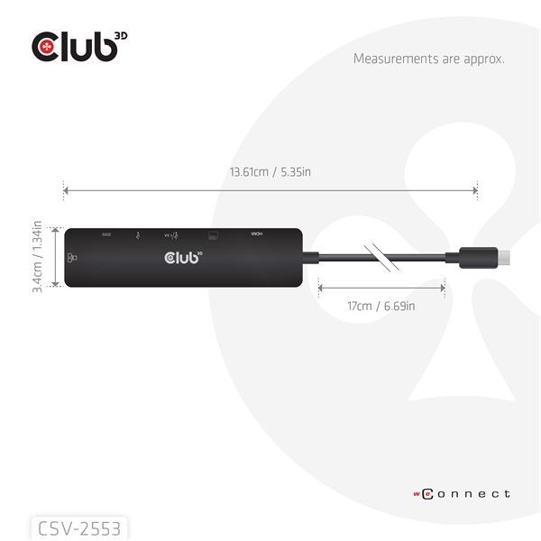 Club3D USB Type-C 7-in-1 Hub Black