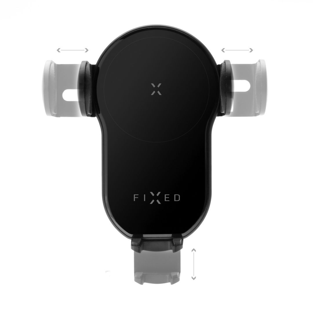 FIXED Autós tartó, wireless gyorstöltővel 15W, fekete