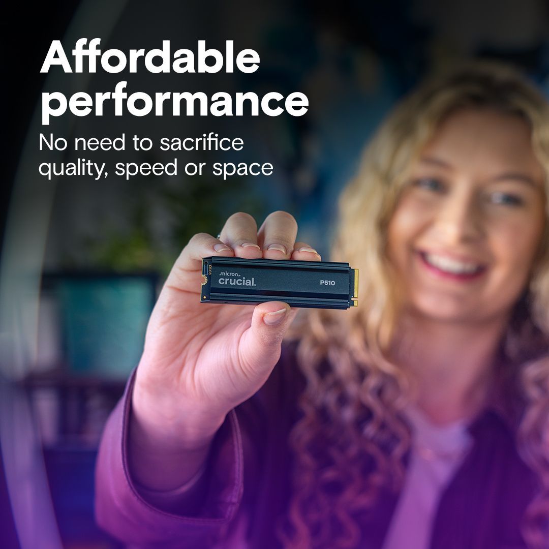 Crucial 2TB M.2 2280 NVMe P510 with Heatsink Crucial 2TB M.2 2280 NVMe P510 with Heatsink