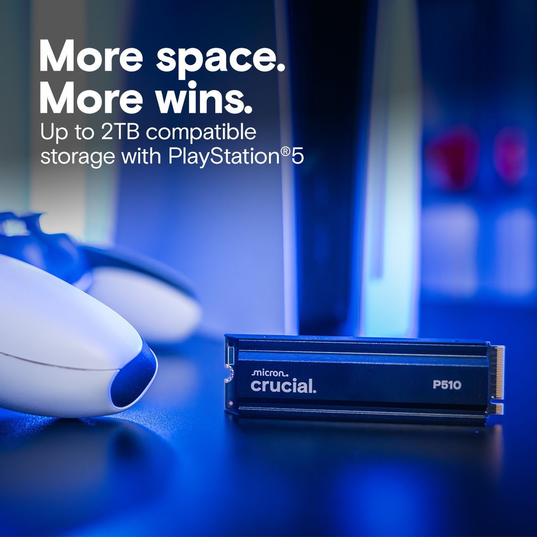 Crucial 2TB M.2 2280 NVMe P510 with Heatsink Crucial 2TB M.2 2280 NVMe P510 with Heatsink