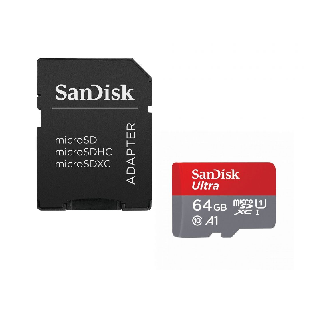 Sandisk 64GB microSDXC Ultra Class 10 UHS-I A1 + adapterrel Sandisk 64GB microSDXC Ultra Class 10 UHS-I A1 + adapterrel