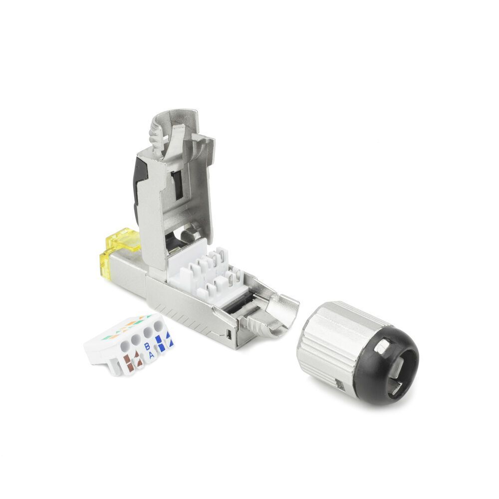 ACT Field termination plug RJ45 CAT6A shielded, toolless, 4PPoE 100W ACT Field termination plug RJ45 CAT6A shielded, toolless, 4PPoE 100W