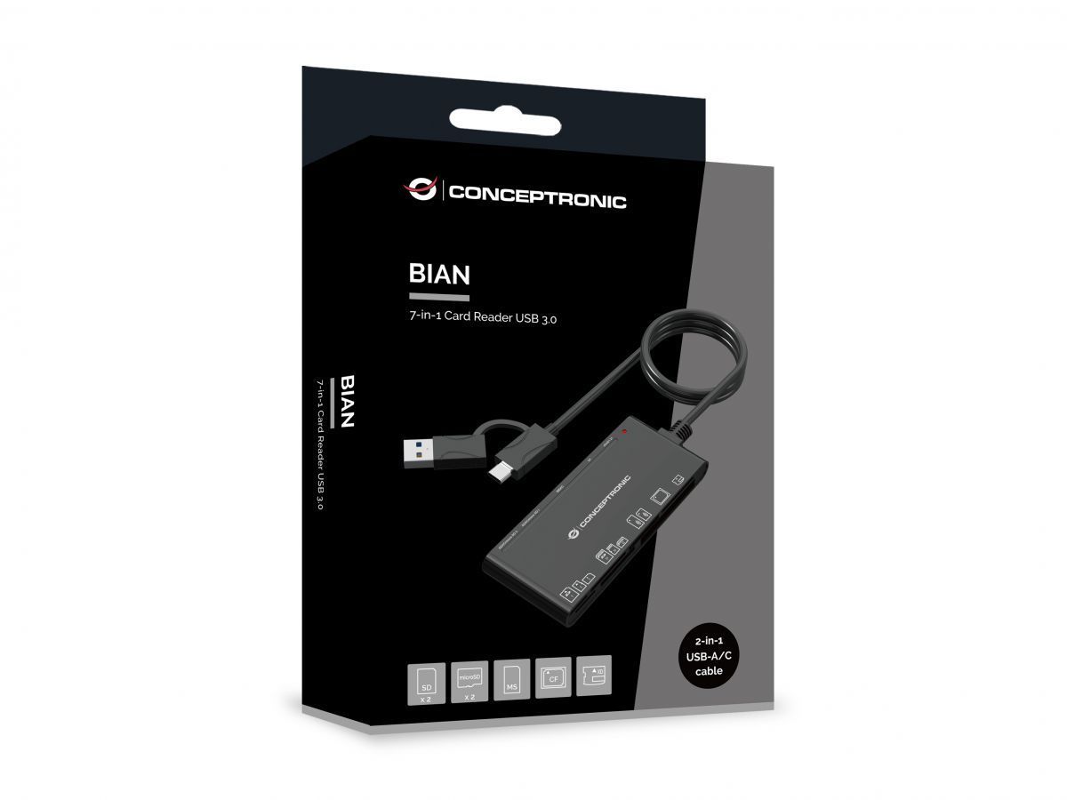 Conceptronic BIAN10B 7-in-1 Card Reader Black