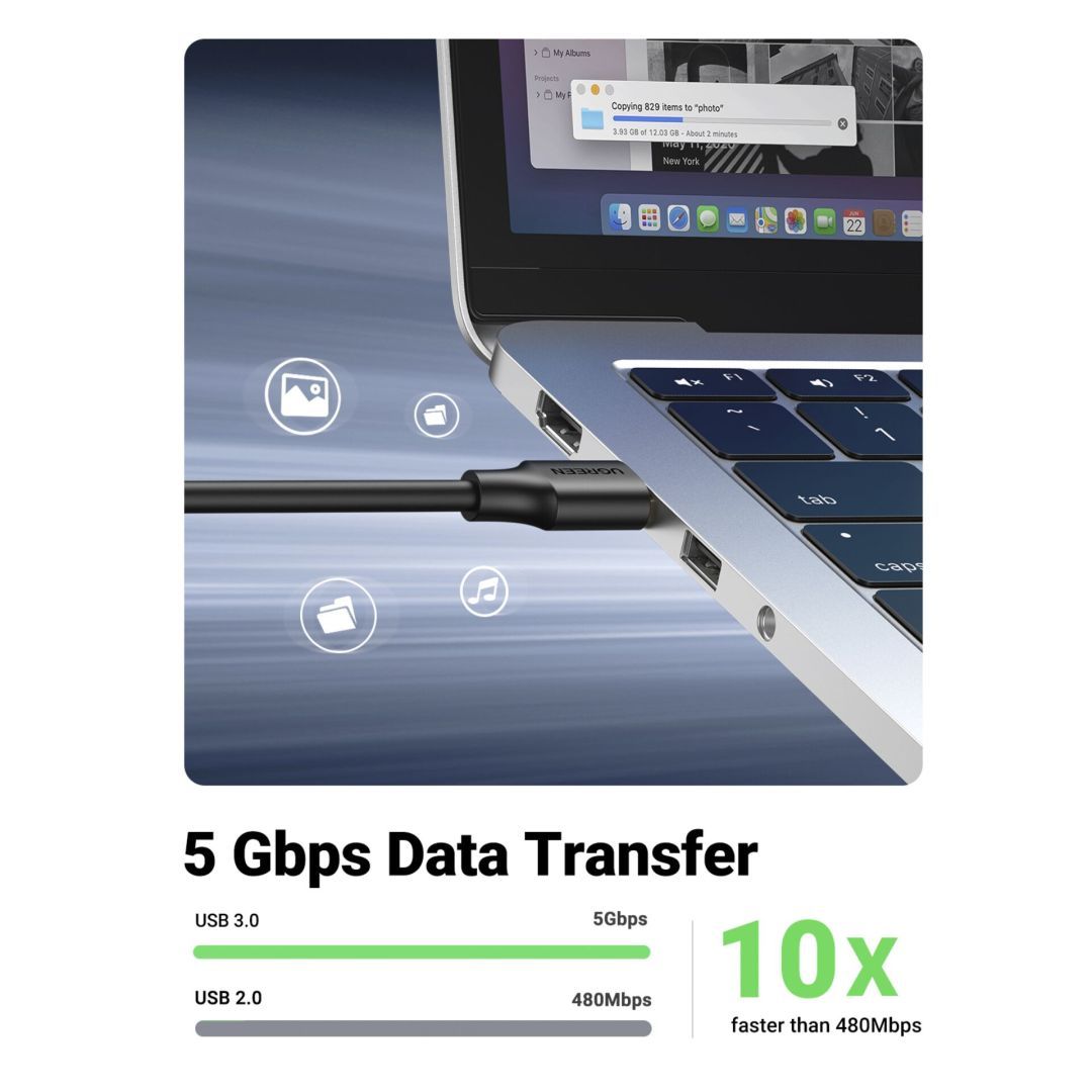 UGREEN USB-A To Female 3.0 Extension Cable 3m Black UGREEN USB-A To Female 3.0 Extension Cable 3m Black