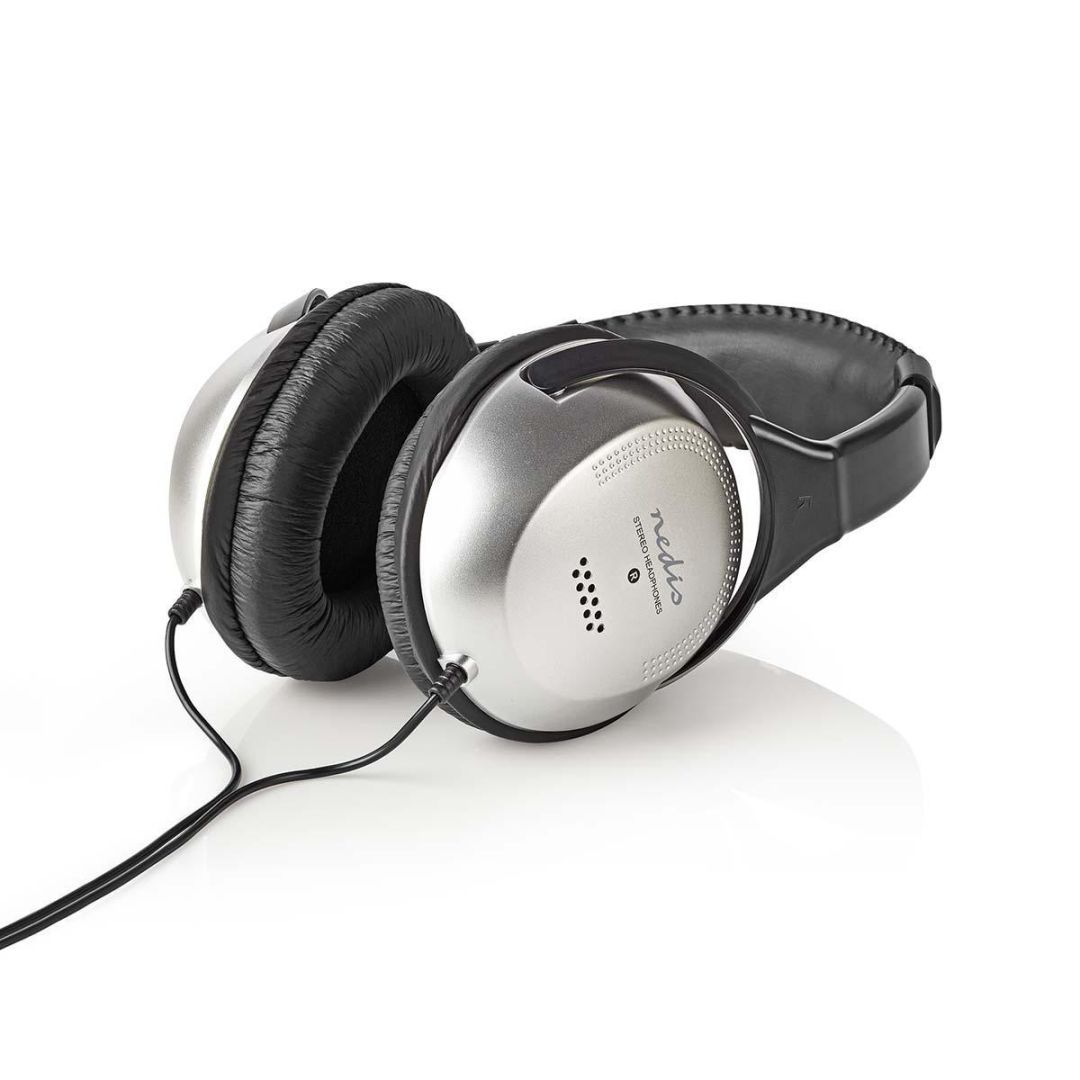 Nedis HPWD1200BK Over-Ear Wired Headphones Black/Silver