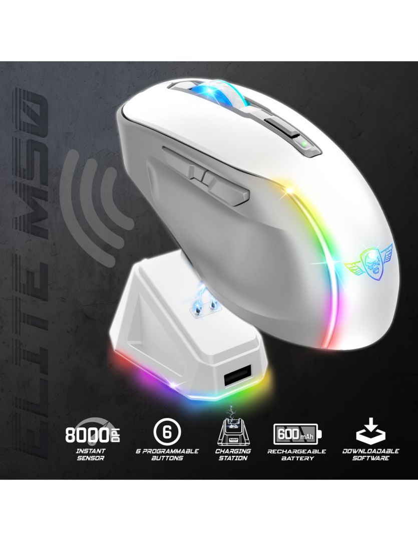 Spirit Of Gamer Elite M50 Artic Gaming Wireless Bluetooth Mouse White Spirit Of Gamer Elite M50 Artic Gaming Wireless Bluetooth Mouse White