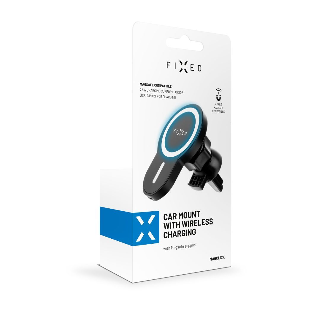 FIXED MagClick vezeték nélküli töltő MagSafe tartóval 15W fekete
