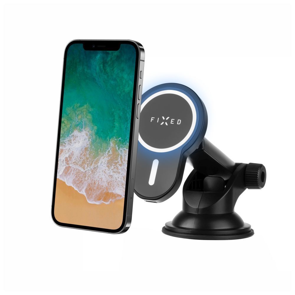FIXED MagClick XL vezeték nélküli töltő MagSafe tartóval 15W, fekete FIXED MagClick XL vezeték nélküli töltő MagSafe tartóval 15W, fekete