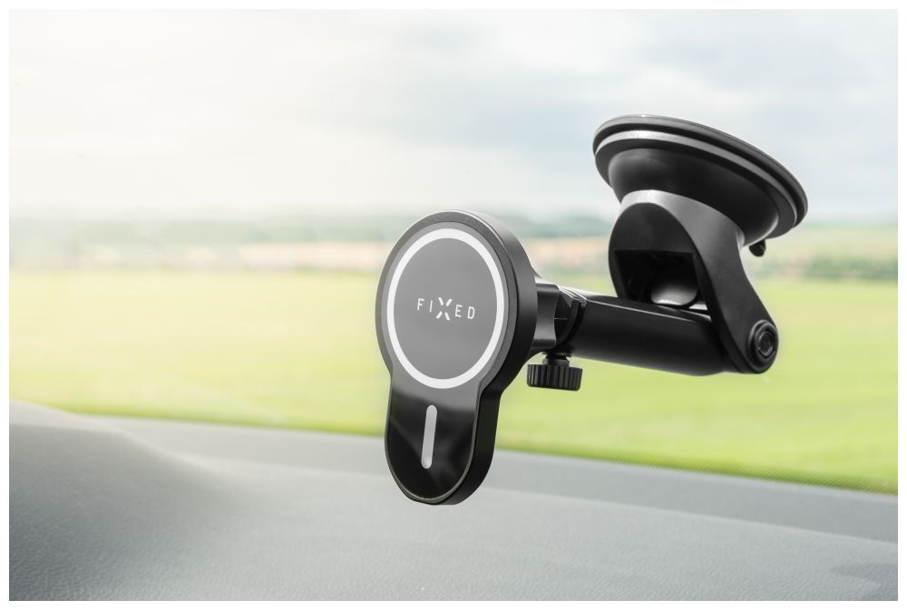 FIXED MagClick XL vezeték nélküli töltő MagSafe tartóval 15W, fekete FIXED MagClick XL vezeték nélküli töltő MagSafe tartóval 15W, fekete