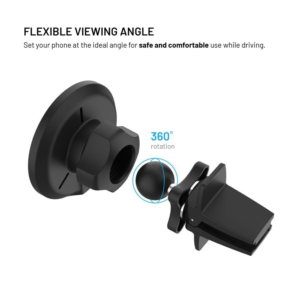 FIXED MagRound 2 Qi2 autós tartó wireless töltővel, fekete