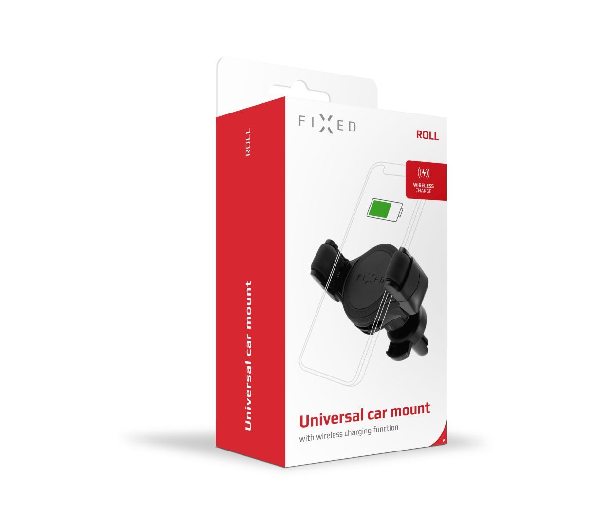 FIXED Univerzális vezeték nélküli töltő autós szellőzőtartóhoz, fekete