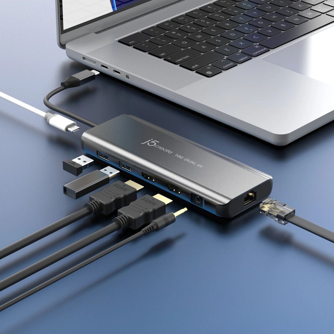 j5create USB-C Dual 4K HDMI 10Gbps Mini Dock Space Grey j5create USB-C Dual 4K HDMI 10Gbps Mini Dock Space Grey