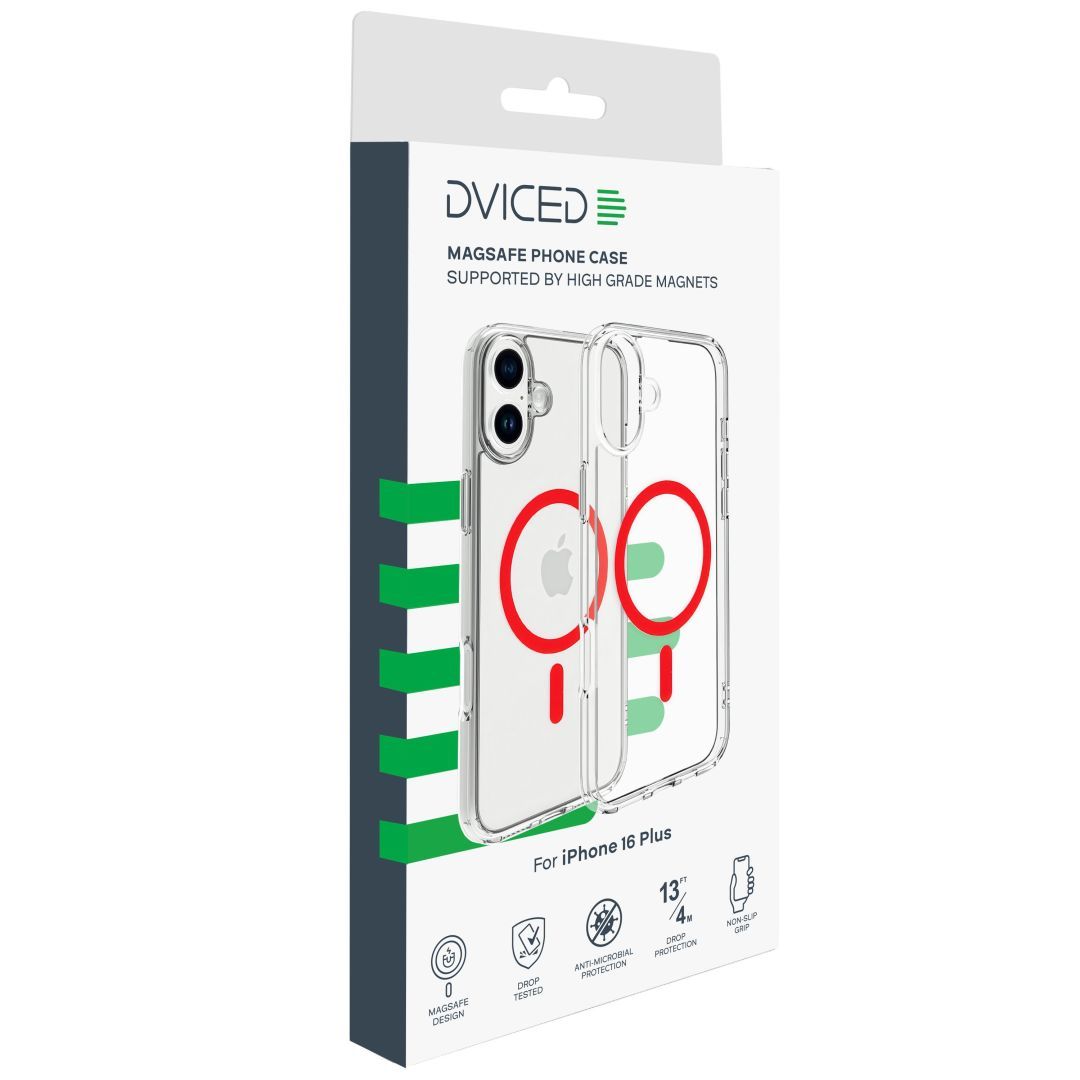 Dviced Magsafe iPhone 16 Plus case Red Clear Dviced Magsafe iPhone 16 Plus case Red Clear