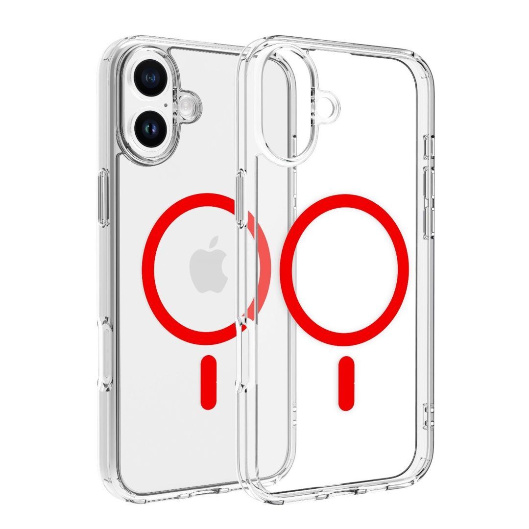 Dviced Magsafe iPhone 16 Plus case Red Clear Dviced Magsafe iPhone 16 Plus case Red Clear