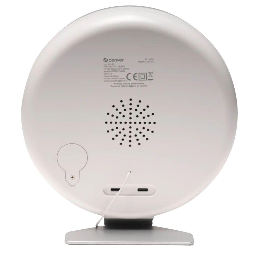 Denver CRL-342 FM clock radio with wakeup light & nature sounds White