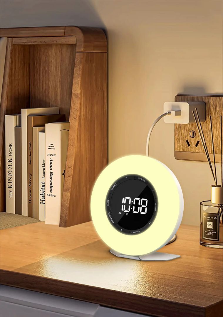 Denver CRL-342 FM clock radio with wakeup light & nature sounds White