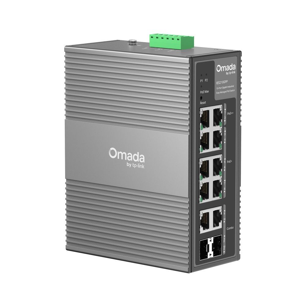 TP-Link IES210GPP Omada 10-Port Gigabit Industrial Easy Managed Switch with 6-Port PoE+ and 2-Port PoE++