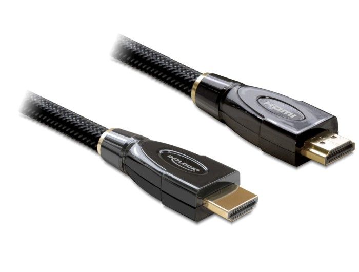 DeLock HDMI + Ethernet male/male összekötő kábel Premium 3m DeLock HDMI + Ethernet male/male összekötő kábel Premium 3m