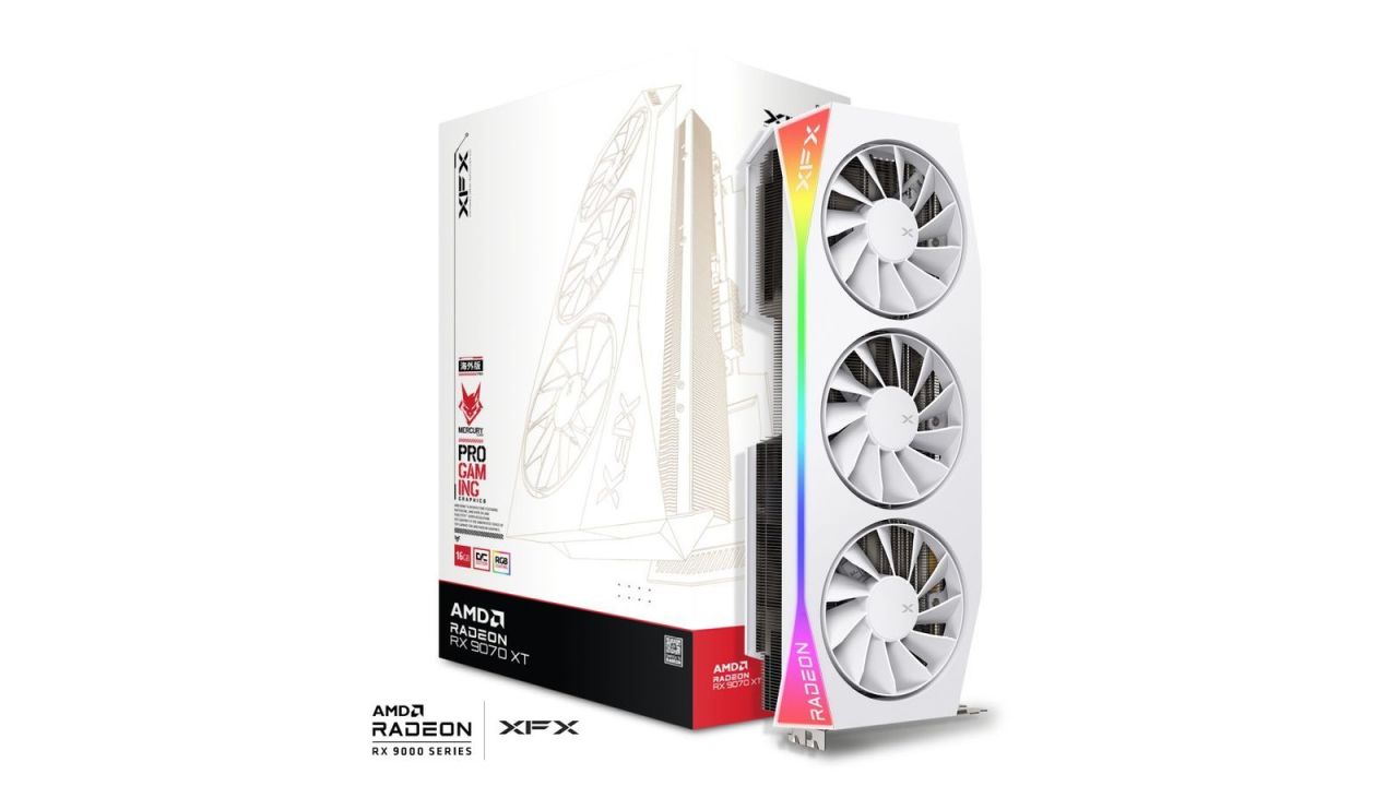 XFX RX9070 XT 16GB DDR6 Mercury Gaming Edition with RGB White OC XFX RX9070 XT 16GB DDR6 Mercury Gaming Edition with RGB White OC