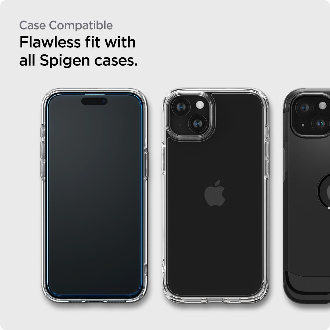 Spigen iPhone 15 Screen Protector AlignMaster GLAS.tR FC Black (2 Pack) Spigen iPhone 15 Screen Protector AlignMaster GLAS.tR FC Black (2 Pack)