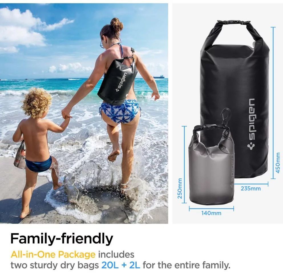 Spigen Aqua Shield WaterProof Dry Bag 20L + 2L A630 Black Spigen Aqua Shield WaterProof Dry Bag 20L + 2L A630 Black