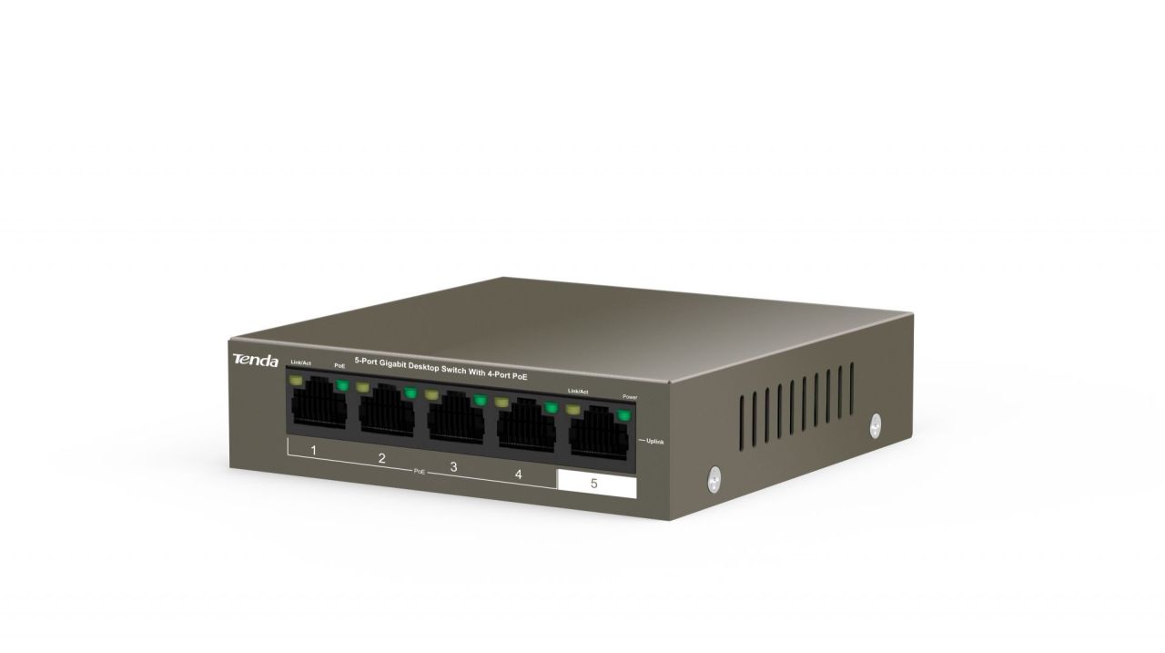 Tenda TEG1105P-4-63W 5-Port Gigabit Desktop Switch with 4-Port PoE