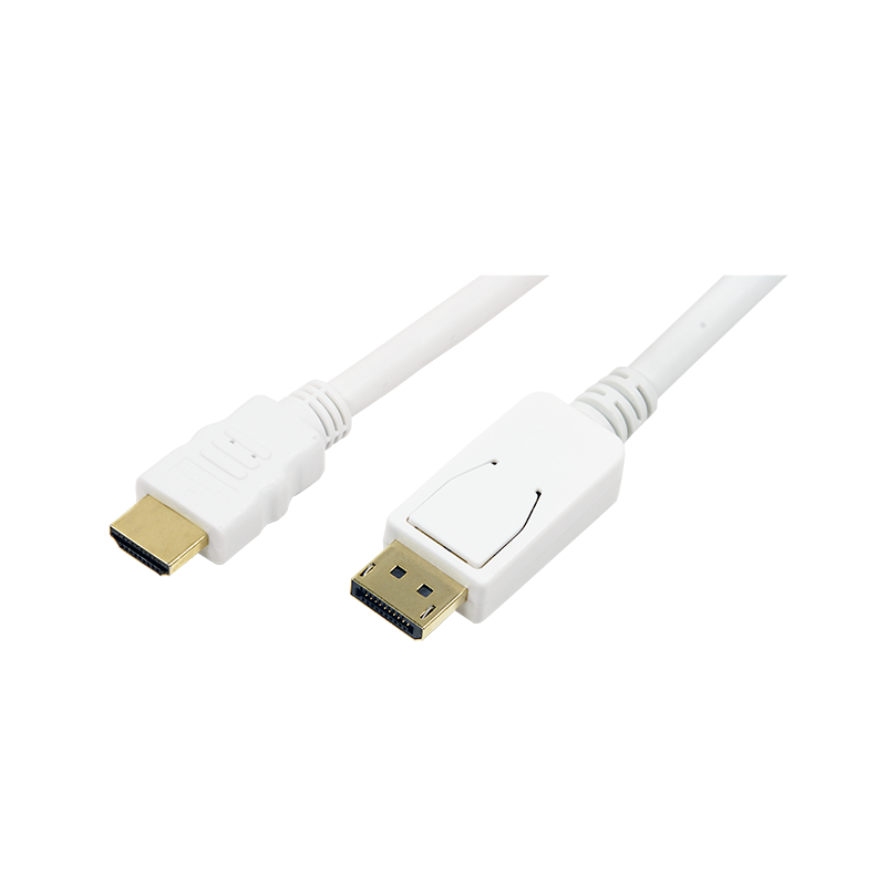 Logilink Displayport -> HDMI kábel 2m White Logilink Displayport -> HDMI kábel 2m White