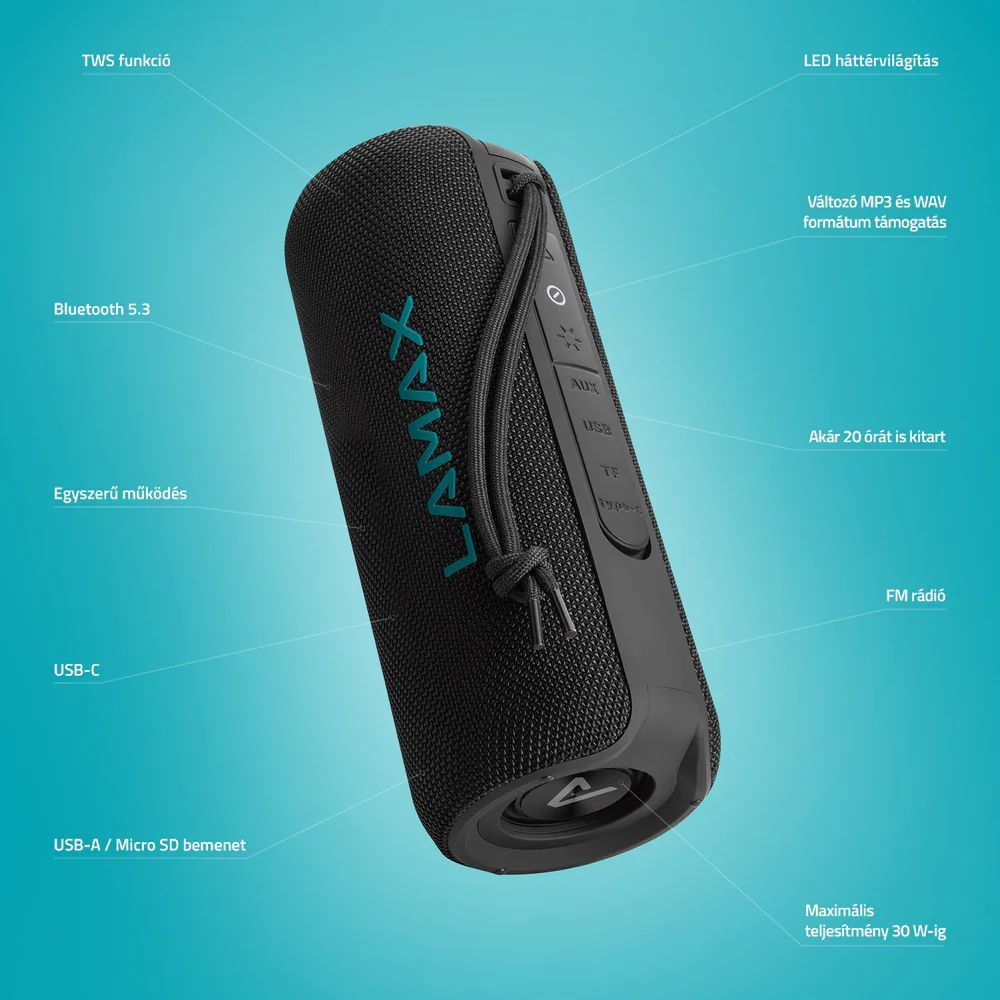 Lamax LightNote1 Bluetooth Speaker Black Lamax LightNote1 Bluetooth Speaker Black