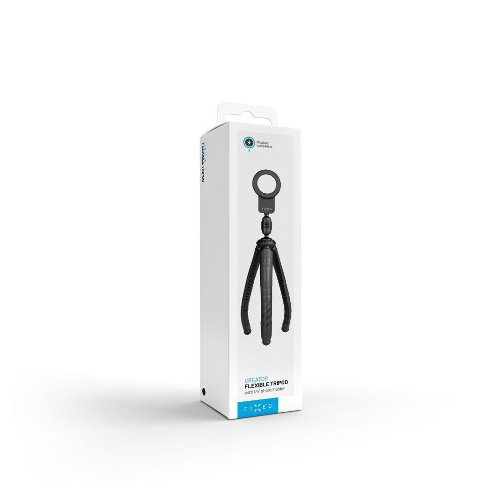FIXED FlexibleCreator állvány 1/4" mágneses telefontartóval, fekete FIXED FlexibleCreator állvány 1/4" mágneses telefontartóval, fekete