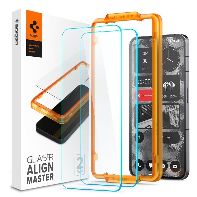 Spigen Glass tR AlignMaster 2 Pack - Nothing Phone (2) Spigen Glass tR AlignMaster 2 Pack - Nothing Phone (2)