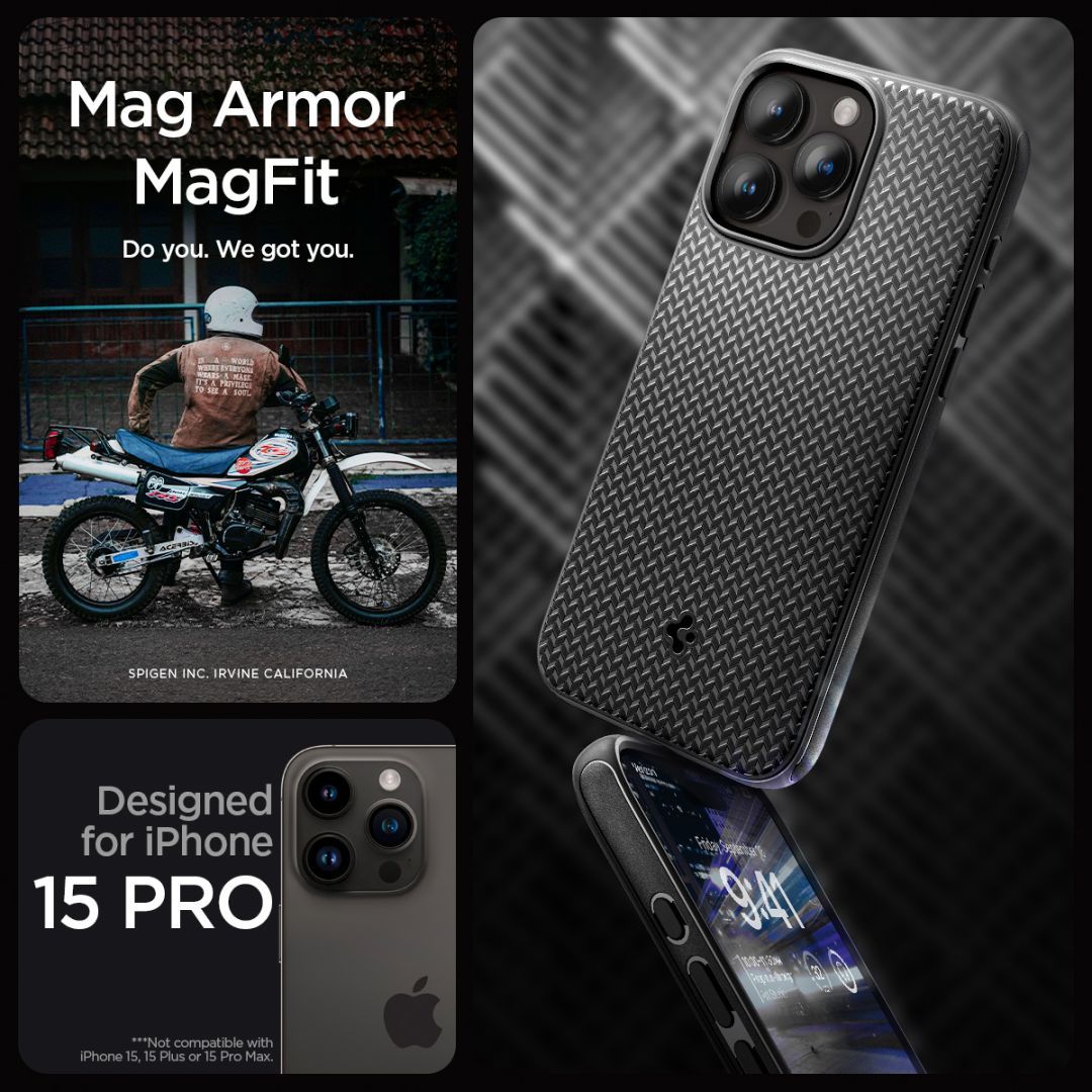Spigen iPhone 15 Pro Case Mag Armor (MagFit) Matte Black Spigen iPhone 15 Pro Case Mag Armor (MagFit) Matte Black