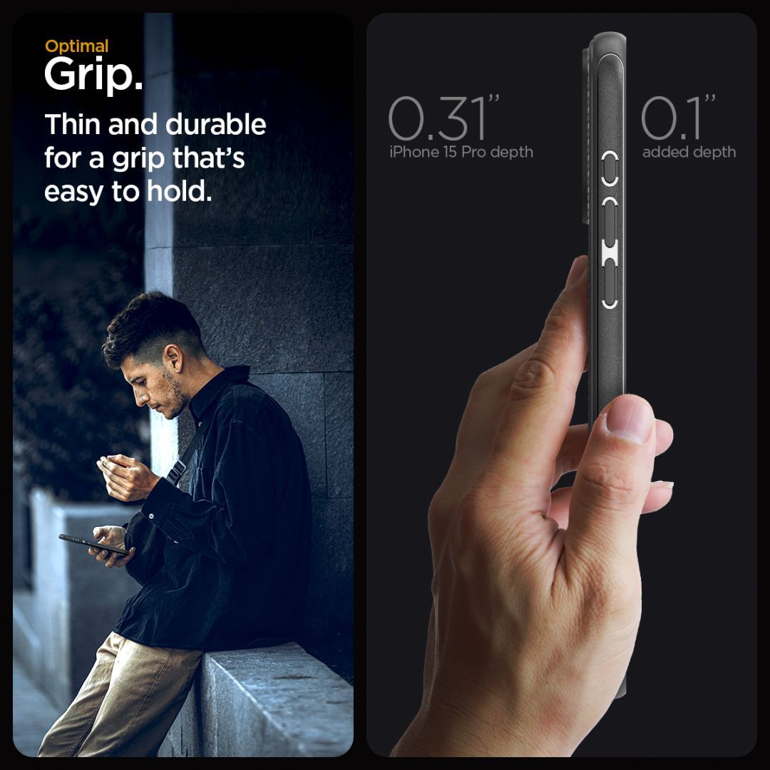 Spigen iPhone 15 Pro Case Mag Armor (MagFit) Matte Black Spigen iPhone 15 Pro Case Mag Armor (MagFit) Matte Black