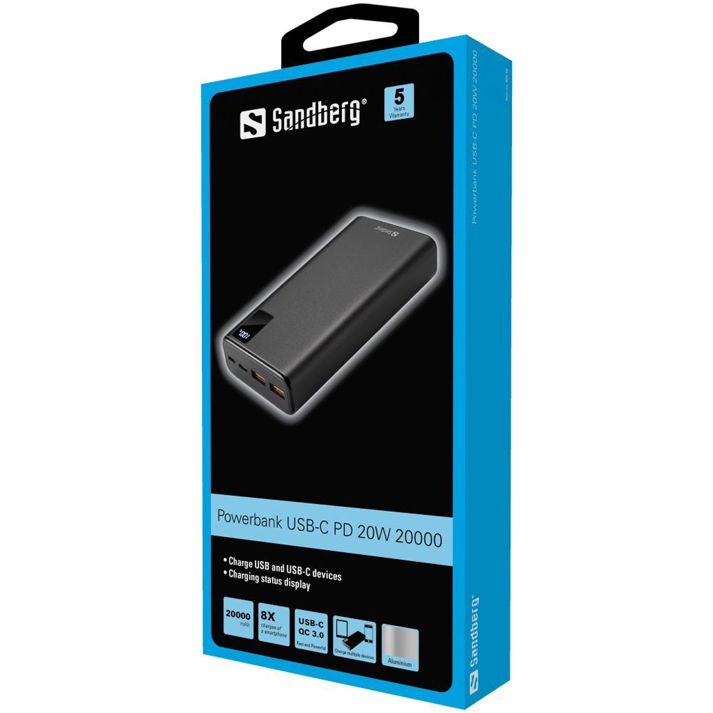 Sandberg 420-59 20000mAh PowerBank Black Sandberg 420-59 20000mAh PowerBank Black