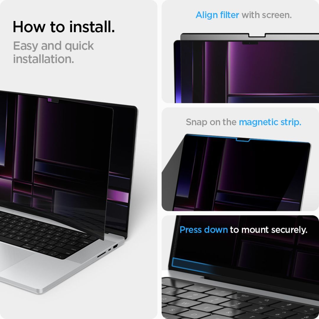 Spigen SafeView 1 Pack MacBook Pro 16" M4 2024/M3 2023/ M2 2023/M1 2021 Spigen SafeView 1 Pack MacBook Pro 16" M4 2024/M3 2023/ M2 2023/M1 2021