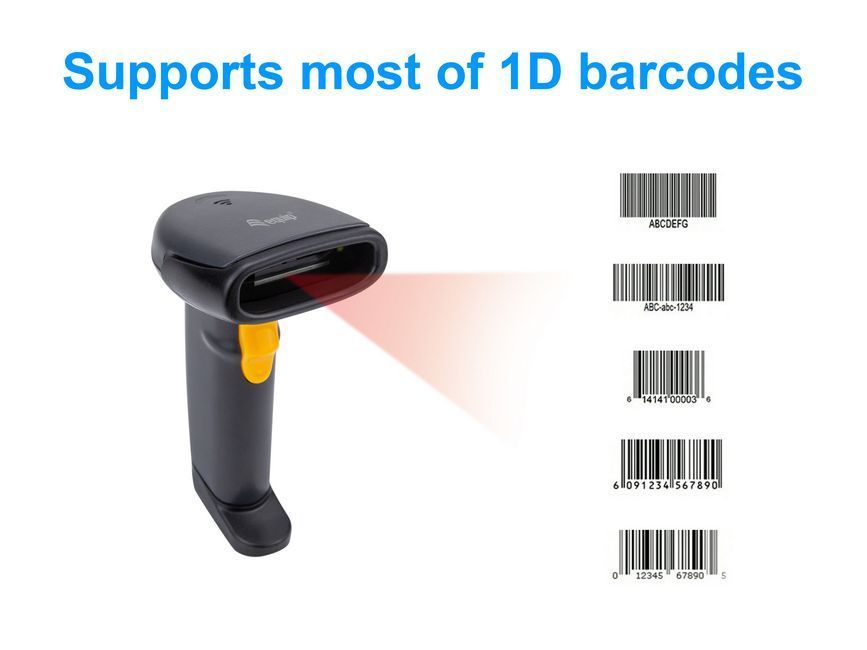 EQuip USB 1D Laser Barcode Scanner with Stand Vonalkódolvasó Black