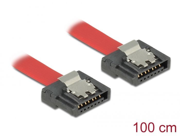 DeLock SATA 6 Gb/s Cable 100cm Red FLEXI DeLock SATA 6 Gb/s Cable 100cm Red FLEXI