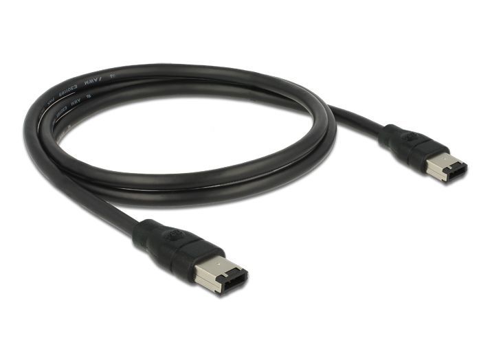 DeLock FireWire cable 6 pin male > 6 pin male 1m Black DeLock FireWire cable 6 pin male > 6 pin male 1m Black