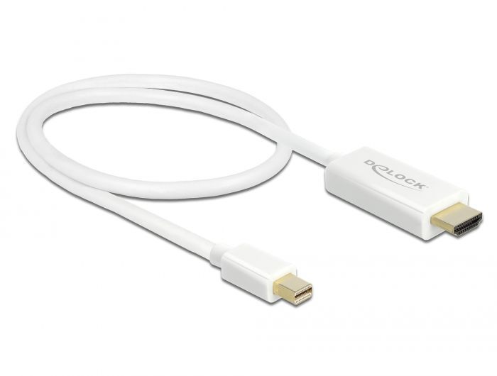 DeLock MiniDisplayPort 1.1 male > HDMI-A male 0,5m cable White DeLock MiniDisplayPort 1.1 male > HDMI-A male 0,5m cable White