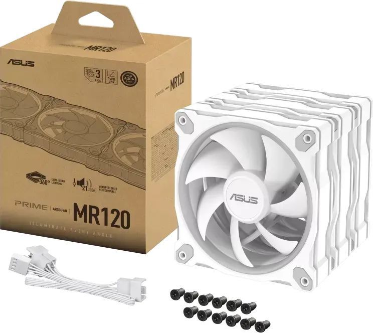 Asus Prime MR120 ARGB Fan White Triple Pack