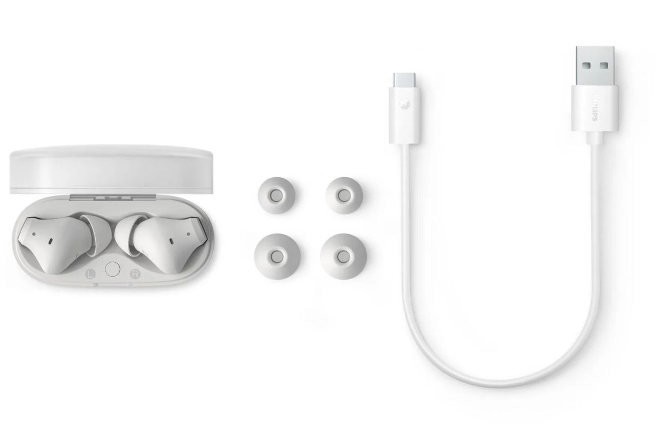 Philips TAT2000BK TWS Bluetooth Headset White Philips TAT2000BK TWS Bluetooth Headset White