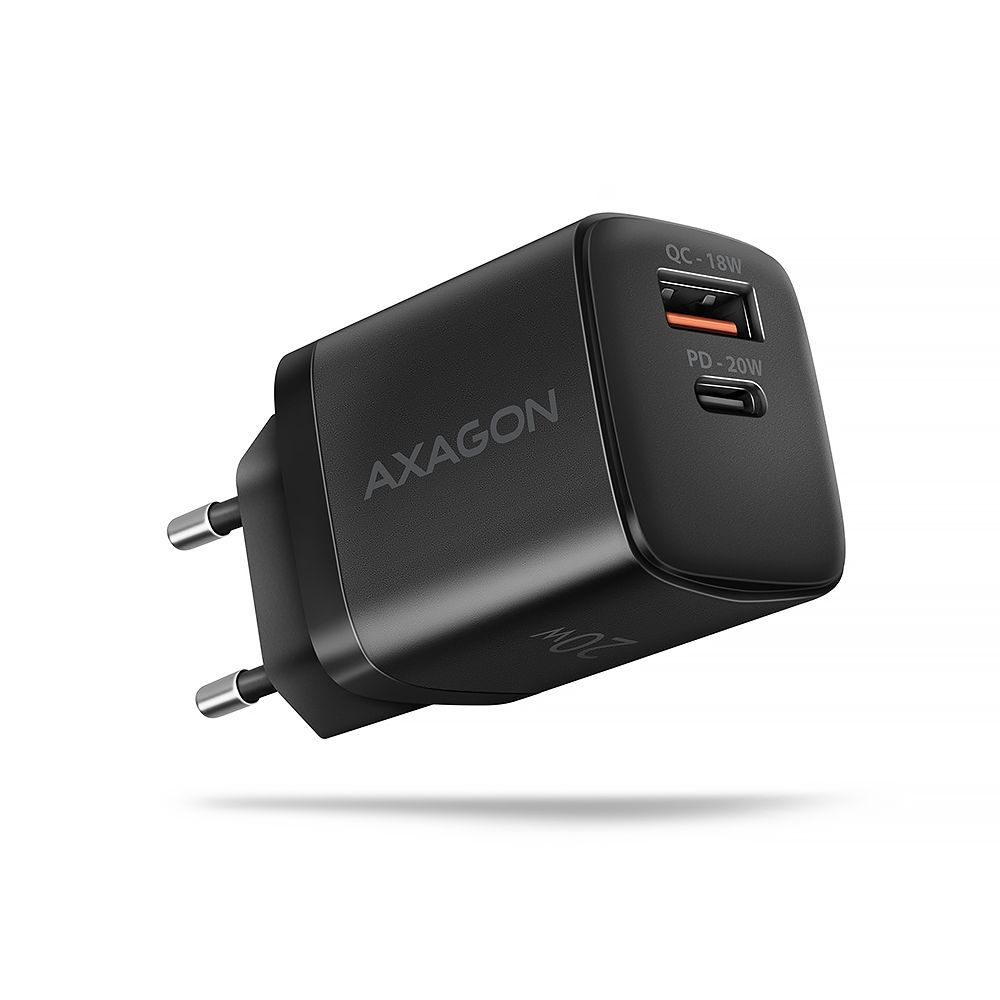 AXAGON ACU-PQ20 PD3.0 & QC4+ Dual Outputs Wall Charger 20W Black AXAGON ACU-PQ20 PD3.0 & QC4+ Dual Outputs Wall Charger 20W Black