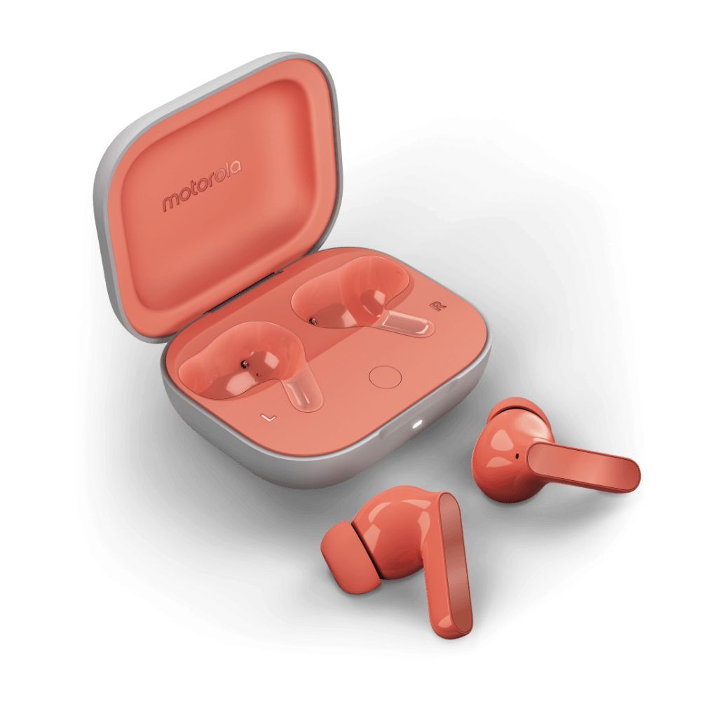 Motorola Moto Buds Bluetooth Headset Peach Pink Motorola Moto Buds Bluetooth Headset Peach Pink
