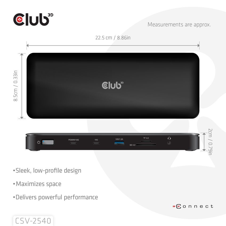 Club3D 14-1 USB-C Quad Display Docking Station Club3D 14-1 USB-C Quad Display Docking Station