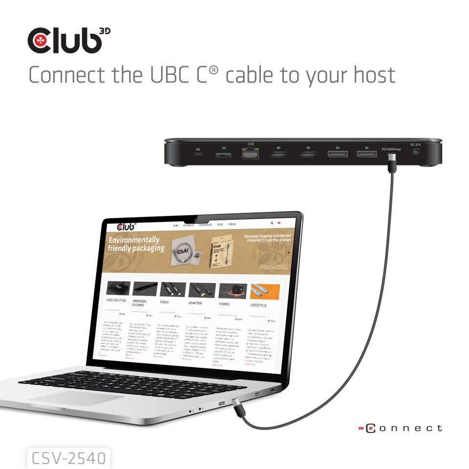 Club3D 14-1 USB-C Quad Display Docking Station Club3D 14-1 USB-C Quad Display Docking Station
